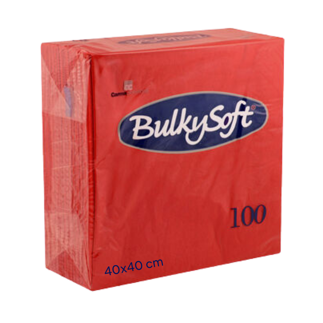 Bulkysoft Luxury Red Napkins 2000pcs – 40×40 cm